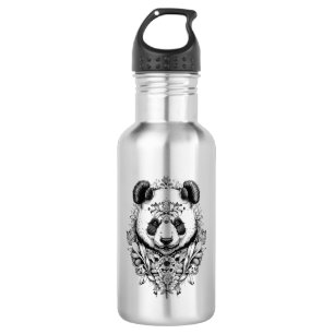 Garrafa Panda Bear Selvagem Natureza Animal Ilustração Art