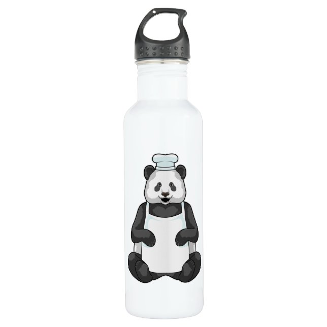 Garrafa Panda como chef com chapéu Cozinhar (Frente)