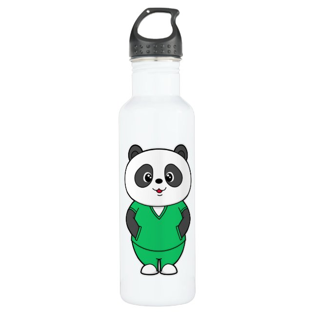 Garrafa Panda como enfermeira com Smock (Frente)
