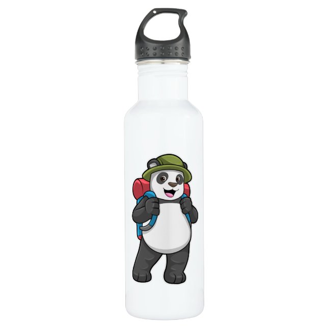 Garrafa Panda como Hiker com mochila (Frente)
