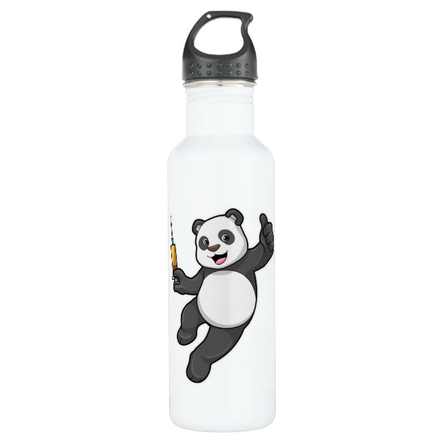 Garrafa Panda na Vacinação com Seringa (Frente)