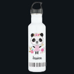 Garrafa Panda rosa-branca<br><div class="desc">Uma garrafa de água pantanosa rosa. Excelente para o dia a dia, ou de volta ao essencial da escola. Personalize com o nome da sua garota. Também faz um presente de aniversário divertido, ou um favor de festa de aniversário. Projetado para você pelo Blackberry Boulevard.</div>