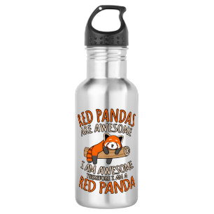Garrafa Pandas Vermelhas São Incríveis Pet Animal Panda 