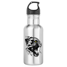 Garrafa Pantera Natureza Selvagem Animal Ilustração Tatuag