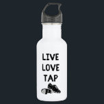 Garrafa Para Dançarinos Live Love Tap<br><div class="desc">Deixe o mundo saber que você adora dançar com essa garrafa d'água que mostra a mensagem "LIVE LOVE TAP" em letras negrosas acima de uma ilustração de um par de calçados de torneira. As letras e o gráfico têm um estilo angustiado para um olhar vestido e antigo. Esta garrafa de...</div>