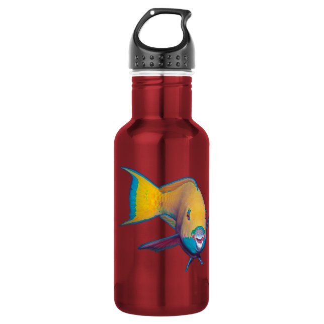 Garrafa Parrotfish - Design abstrato - Corte da foto | (Frente)