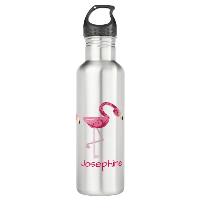 Garrafa Pássaro Flamingo Rosa Personalizado (Frente)