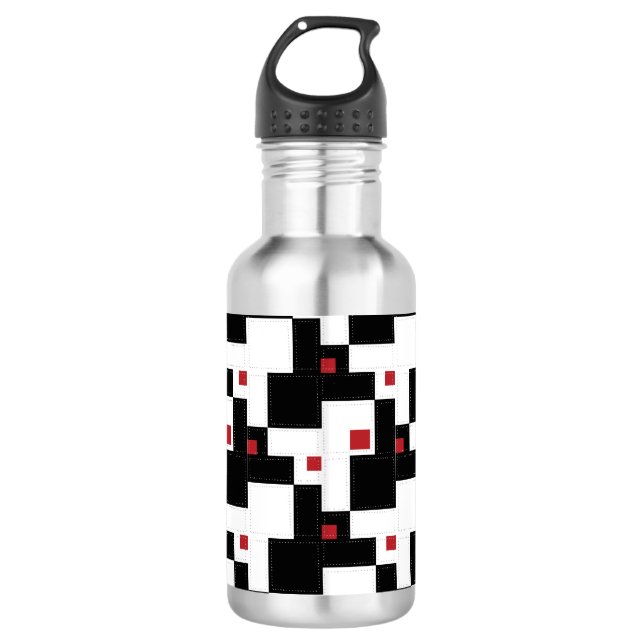 Garrafa Patch de Vintagem Moderna Vermelho Branco Negro (Frente)