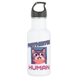 Garrafa Patético Humano - Design de Gato Engraçado