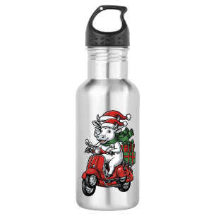 Garrafa Patinete de Cavalgar Vaca de Natal Engraçado Desig