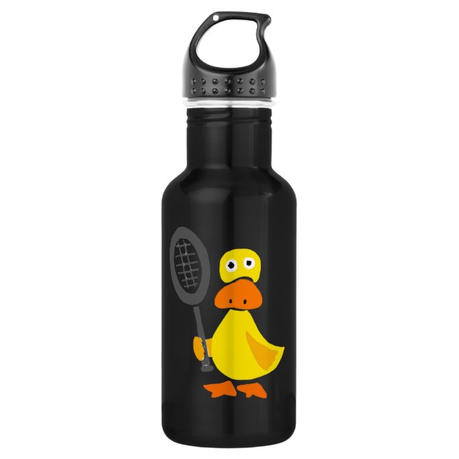 Garrafa Pato engraçado que joga desenhos animados do tênis (Frente)
