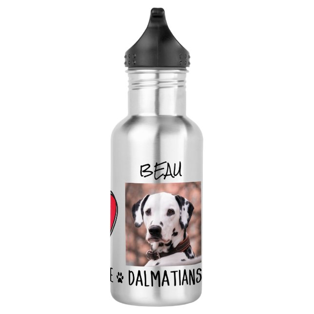 Garrafa Paz Amor Amantes de Cães Dálmatas Aço Inox (Direita)