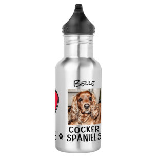 Garrafa Paz Amor Cocker Spaniels Amantes de Cães