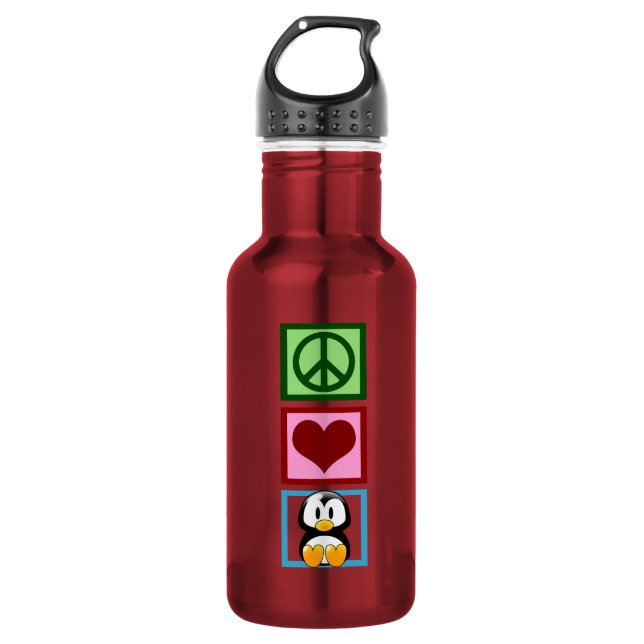 Garrafa Paz Amor Pinguins (Frente)
