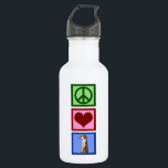 Garrafa Peace Love Meerkats<br><div class="desc">Um sinal de paz, coração, e um meerkat fofo. Adoro presentes do legal Peace Love Meerkats.</div>