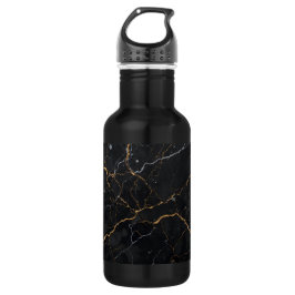 Garrafa Pedra Negra com Vias Douradas e Prateadas