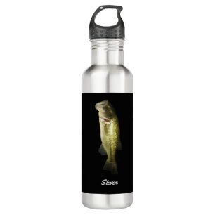 Garrafa Peixe-Baixo-Largemouth Preto Personalizado