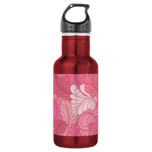 Garrafa Penas com Paisley Floral Retro-Rosa rosa