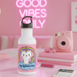 Garrafa Permaneça Hidificado de Cat Unicorn<br><div class="desc">Gato de Água de Aço de Unicórnio Gato Gato Fiel Hidratado - Nada como uma bebida refrescante para manter os fluidos levantados. Mantenha-se atualizado com este cheio de garrafa de água de aço inox "picante". Apresentando a fantasia metágica estrela cheia de nossa loja... introduzir o... Milho de Gato! É isso...</div>