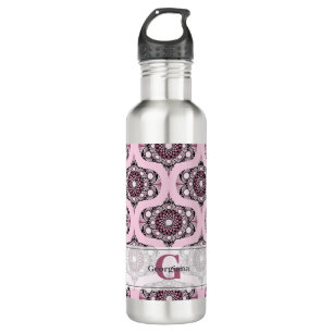 Garrafa Personalizada Cherry Blossom Mandala, Rosa Dusky d