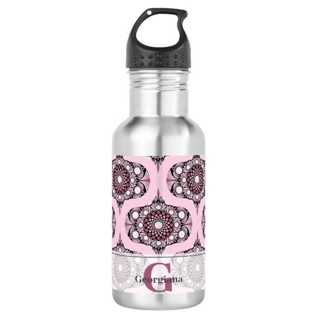 Garrafa Personalizada Cherry Blossom Mandala, Rosa Dusky d (Frente)