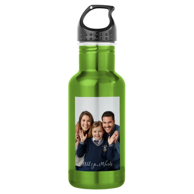 Garrafa Personalizada com Foto & Texto Elegante  (Frente)