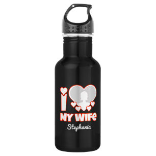 Garrafa Personalizado Amo Minha Esposa - Adicionar Nome e