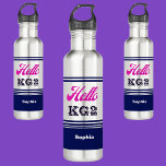 Garrafa Personalizado De Volta À Escola, Olá KG2<br><div class="desc">Volta Personalizada Para A Faculdade Olá,  Garrafa De Água Iva KG2. Personalize-o com o seu nome para uma aparência exclusiva de cinta.</div>