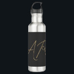 Garrafa Personalizar bege de Cinza simples monograma<br><div class="desc">Além de um material de qualidade e um impressão de qualidade,  este design oferece uma abordagem simples,  moderna e minimalista. Um modelo imperdível.</div>