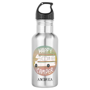 Garrafa PERSONALIZAR IT Happy Camper Diversão RV Sunset Mo