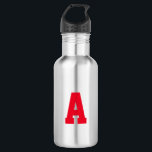 Garrafa Personalizar, personalizar a letra inicial do alfa<br><div class="desc">Personalizar,  personalizar a letra inicial alfabética da garrafa de aço inoxidável em aço inoxidável,  letra vermelha</div>