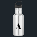Garrafa Personalizar, personalizar a letra inicial do alfa<br><div class="desc">Personalizar,  personalizar a garrafa de água de aço inoxidável com letra inicial alfabética preta</div>