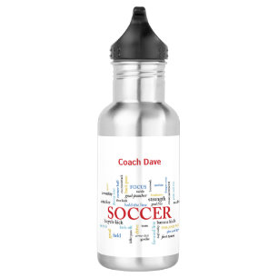 Garrafa Personalize, treinador de futebol Obrigado em pala