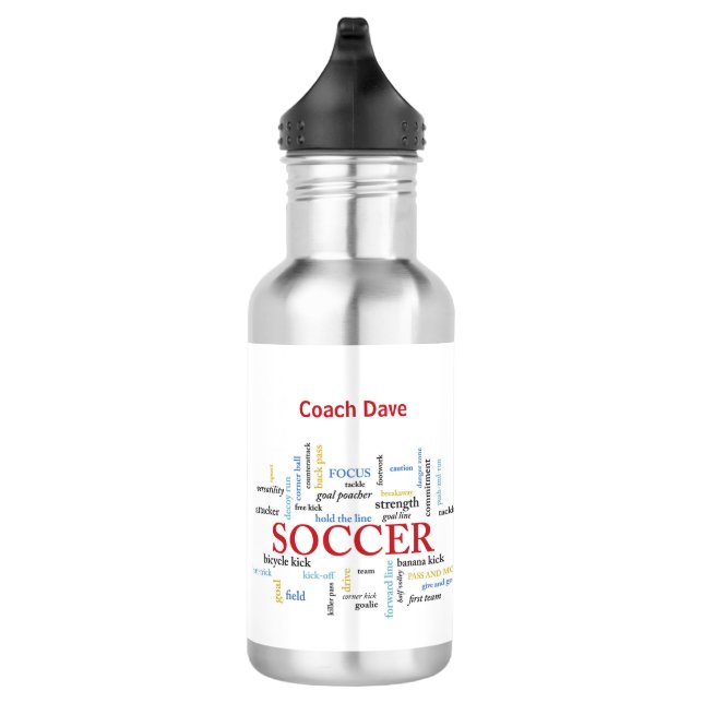 Garrafa Personalize, treinador de futebol Obrigado em pala (Direita)