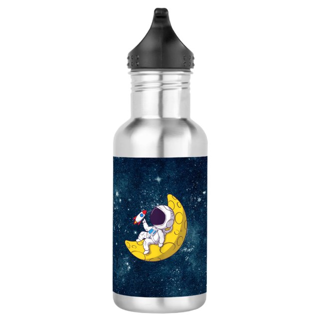 Garrafa Personalized Astronaut on Moon with Rocket (Direita)