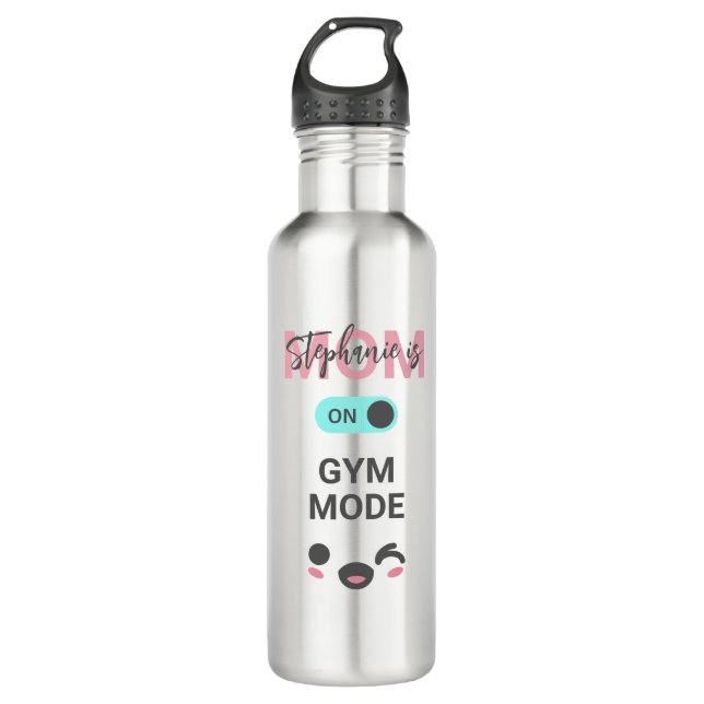 Garrafa Personalized Cute Fun Mom is On Gym Mode  (Frente)