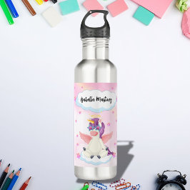 Garrafa Personalized Cute Unicorn with Pink Stars