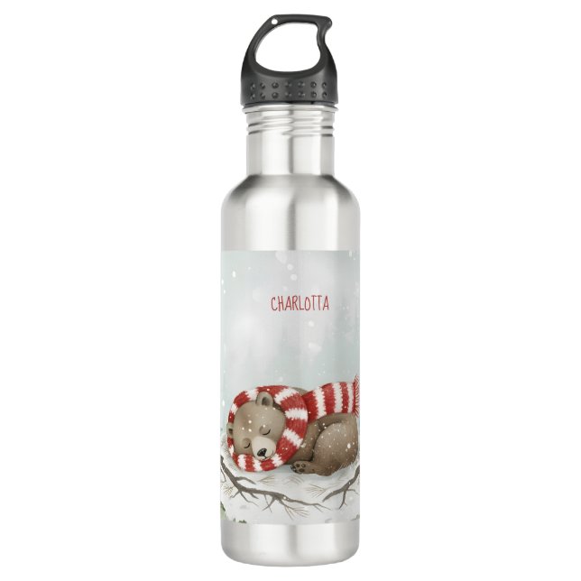 Garrafa Personalized Winter Bear Water Bottle (Frente)