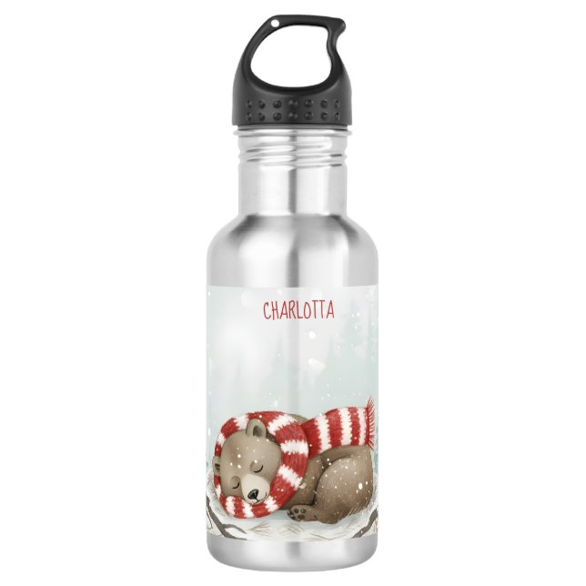 Garrafa Personalized Winter Bear Water Bottle (Frente)