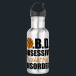 Garrafa Perturbação Obsessiva do Basquete<br><div class="desc">Um presente de basquete engraçado em laranja e preto para o obcecado fã de basquete. Eu adoro esportes.</div>