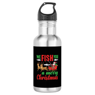 Garrafa Pescaria de Natal Feliz Peixe Você