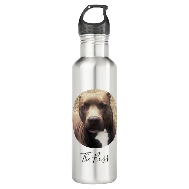 Garrafa Pet Photo Pit Bull Dog Personalizado (Frente)