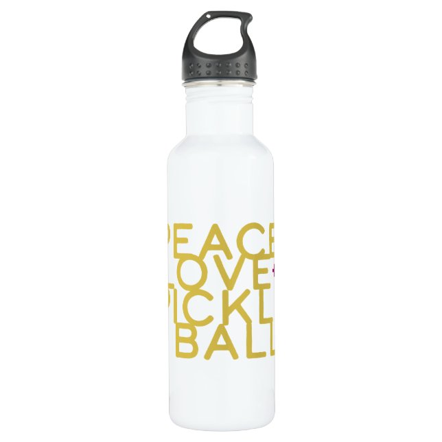 Garrafa Pickleball Peace and Love Yellow Water Bots (Frente)