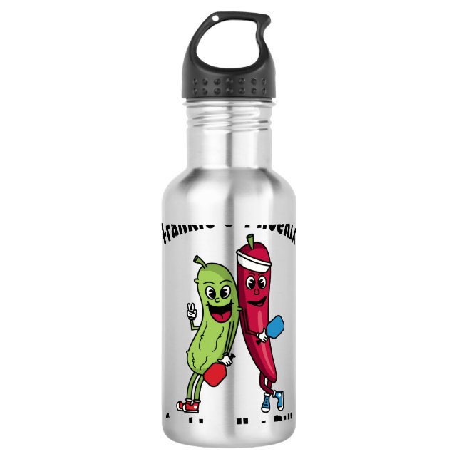 Garrafa Picles de Cartoon e Pickleball Team Hot Dill (Frente)