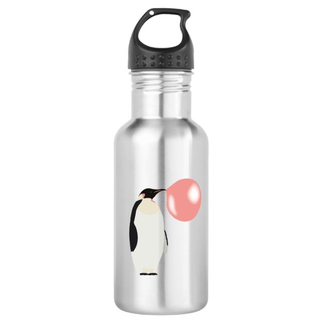 Garrafa Pinguim Cute Bubble Gum soprando bolha (Frente)