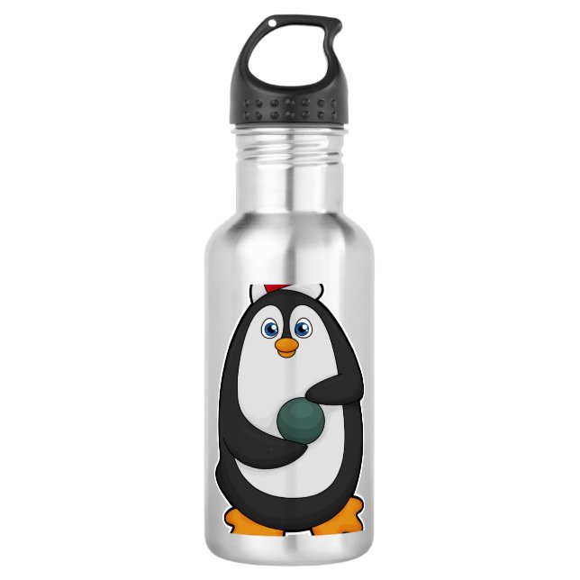 Garrafa Pinguim em Boliches com Bola de boliche (Frente)
