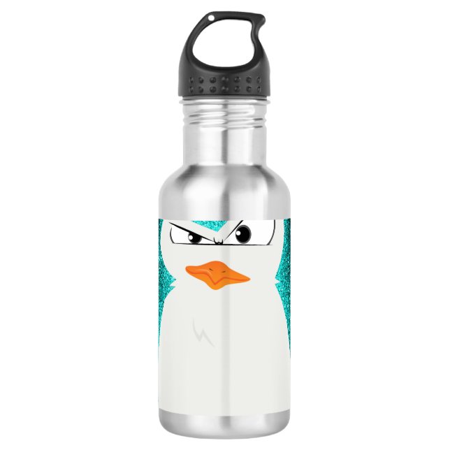 Garrafa Pinguim irritado teal.png (Frente)