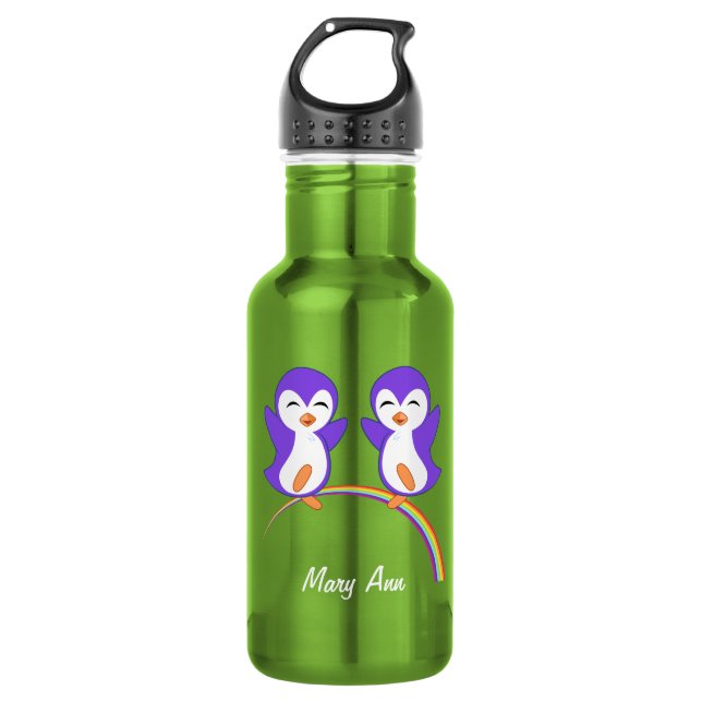 Garrafa Pinguim Roxo Fofo (Frente)