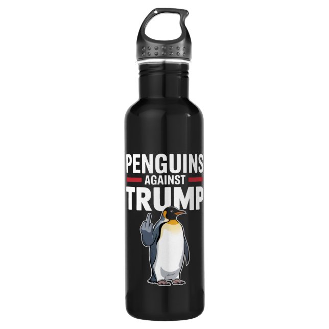 Garrafa Pinguins Para Cima Resistem Pinguins Contra Trump (Frente)
