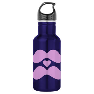 Garrafa Pink Mustaches - escolha a cor